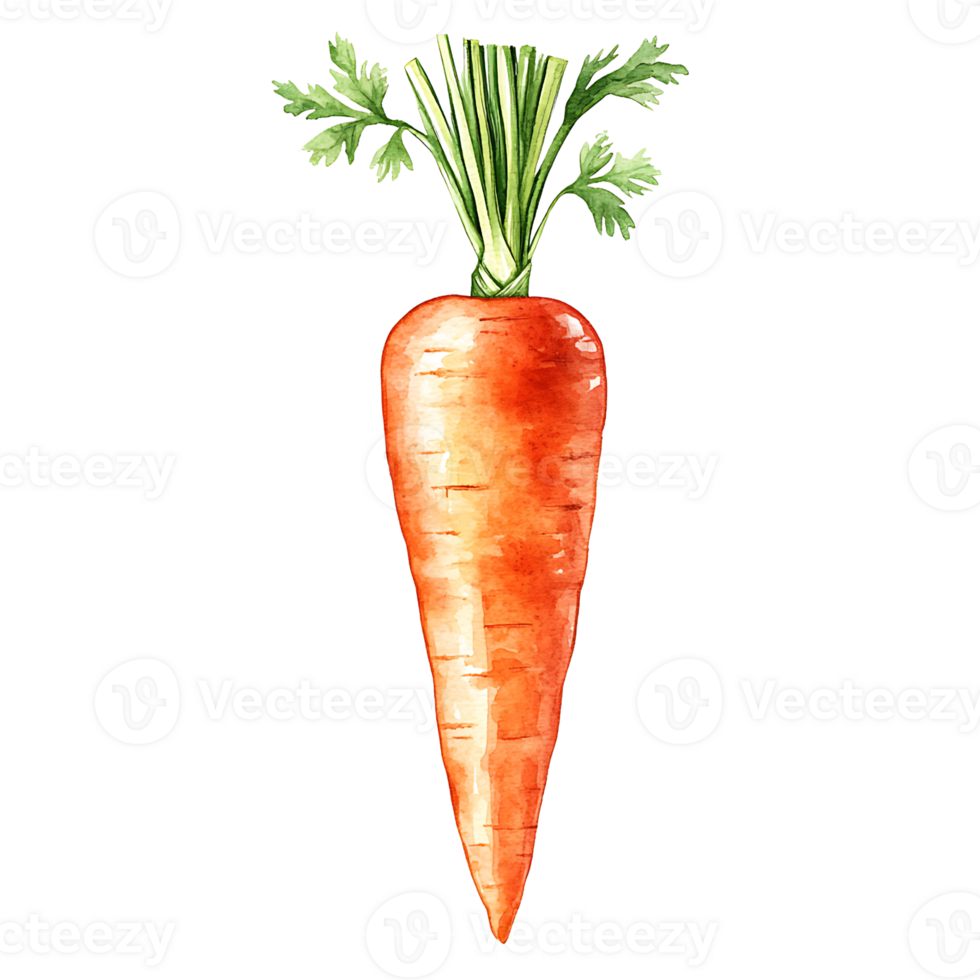 Fresh orange carrot with green leaves, perfect for healthy meals png