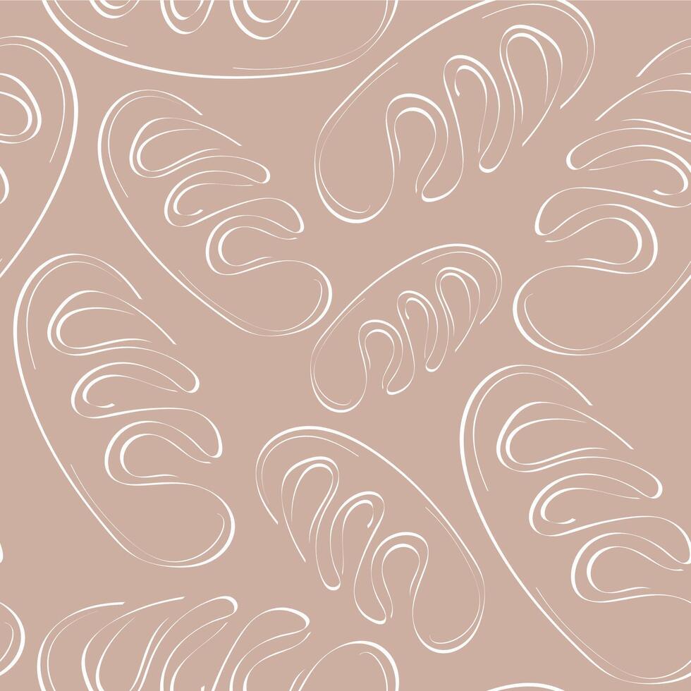 seamless pattern with simple bakery icons, namely a loaf, drawn in line art style on a beige background vector