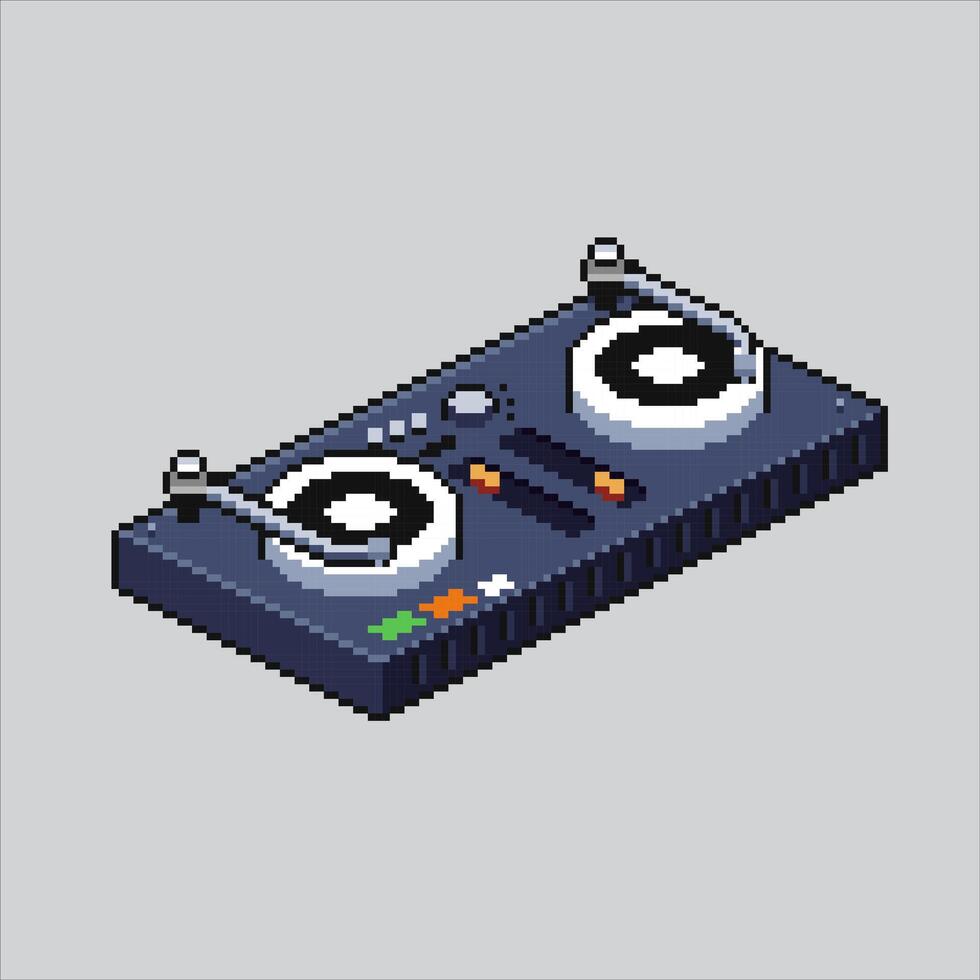 Pixel art illustration DJ Mixer. Pixelated Turntables Controller. DJ Mixer Turntables Controller icon pixelated for the pixel game and icon for website and game. old school retro. vector