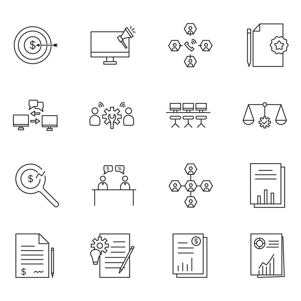 business icons set vector