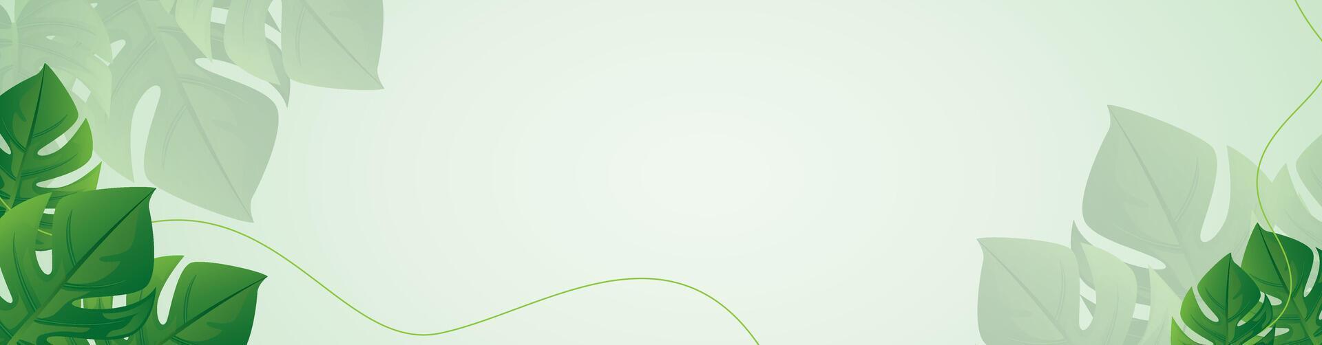 A green background with leaves and vines vector