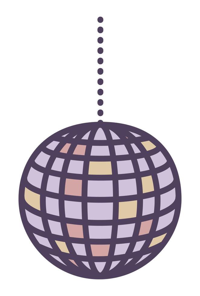 Disco ball, color illustration, discotheque, night club shiny sphere vector