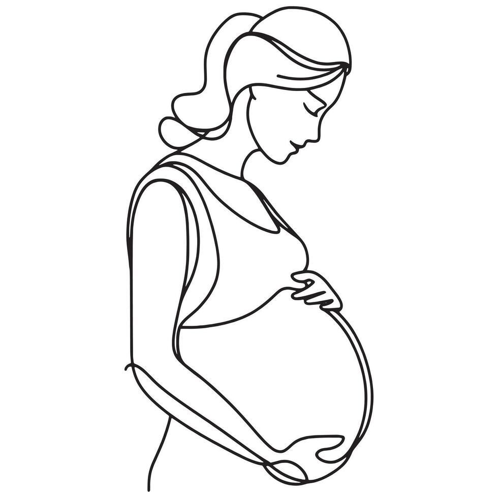 artwork of pregnant woman vector