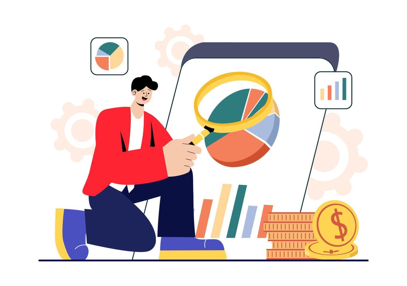Investment Growth Illustration Highlighting Economic Success, Asset Management, and Wealth Building vector