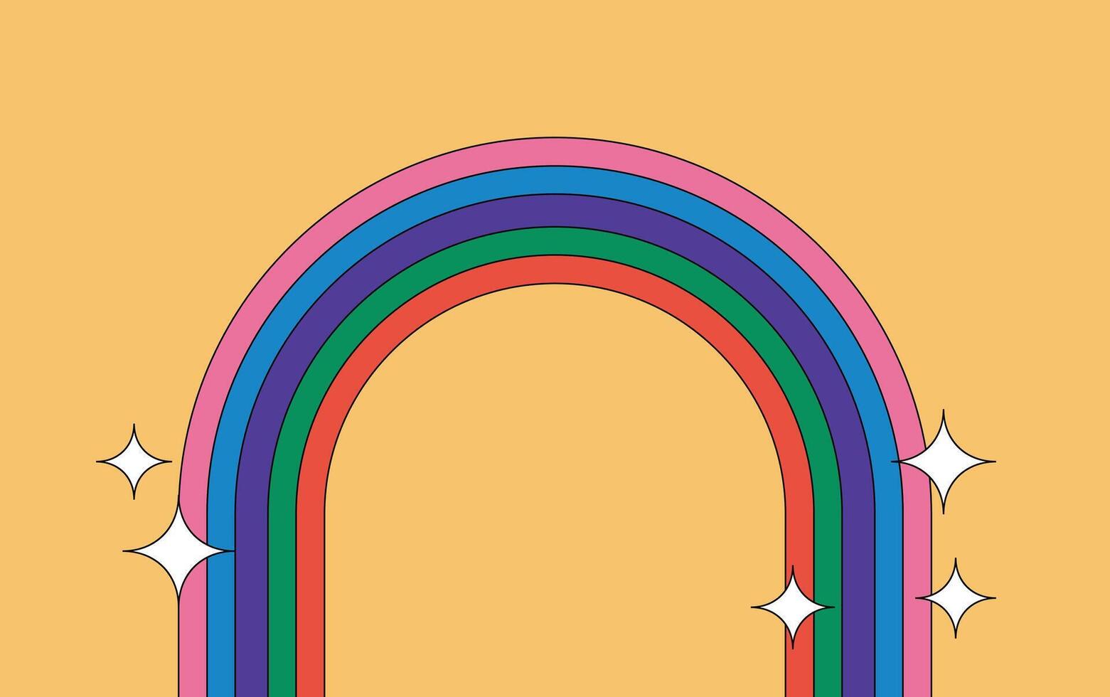 Background rainbow retro unique design vintage vector