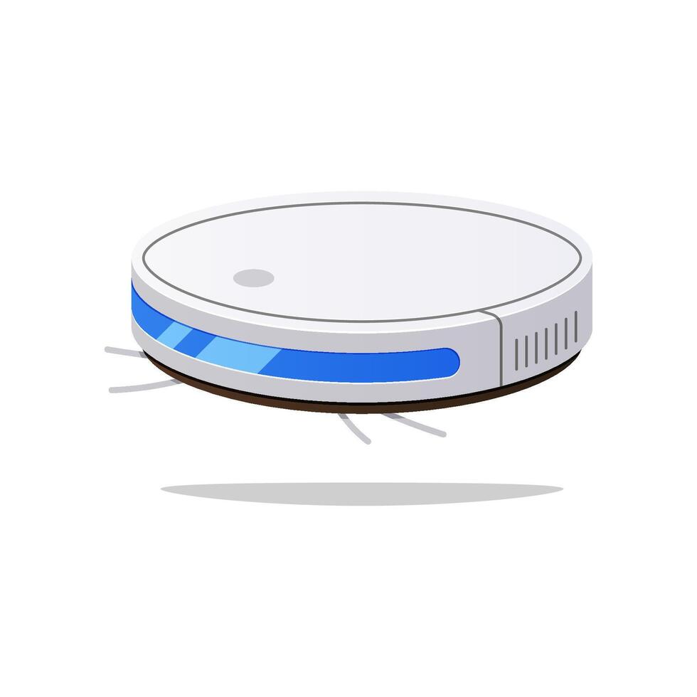 Smart robot vacuum cleaner isolated on white background. vector