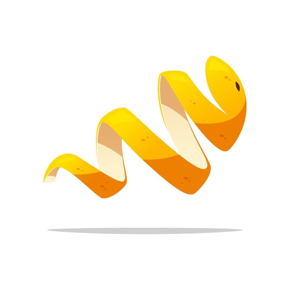 Spiral orange peel isolated on white background vector
