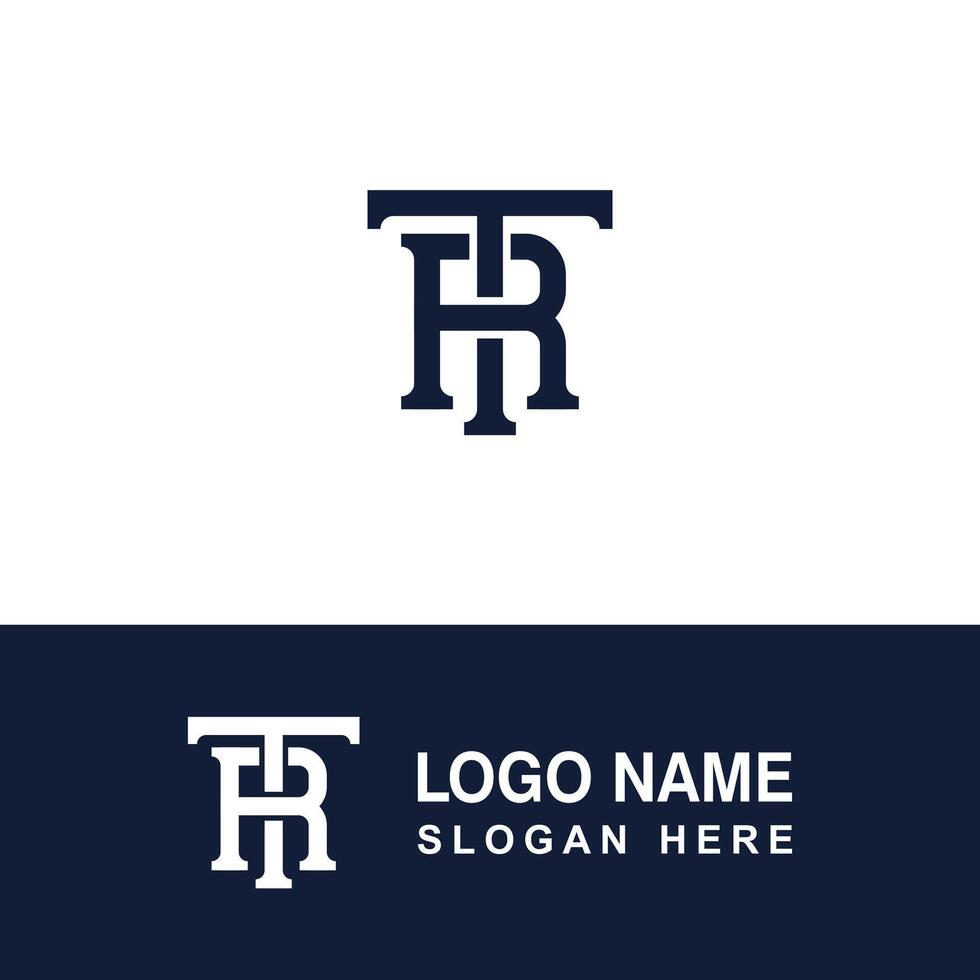 Combined TR or RT logo template. vector