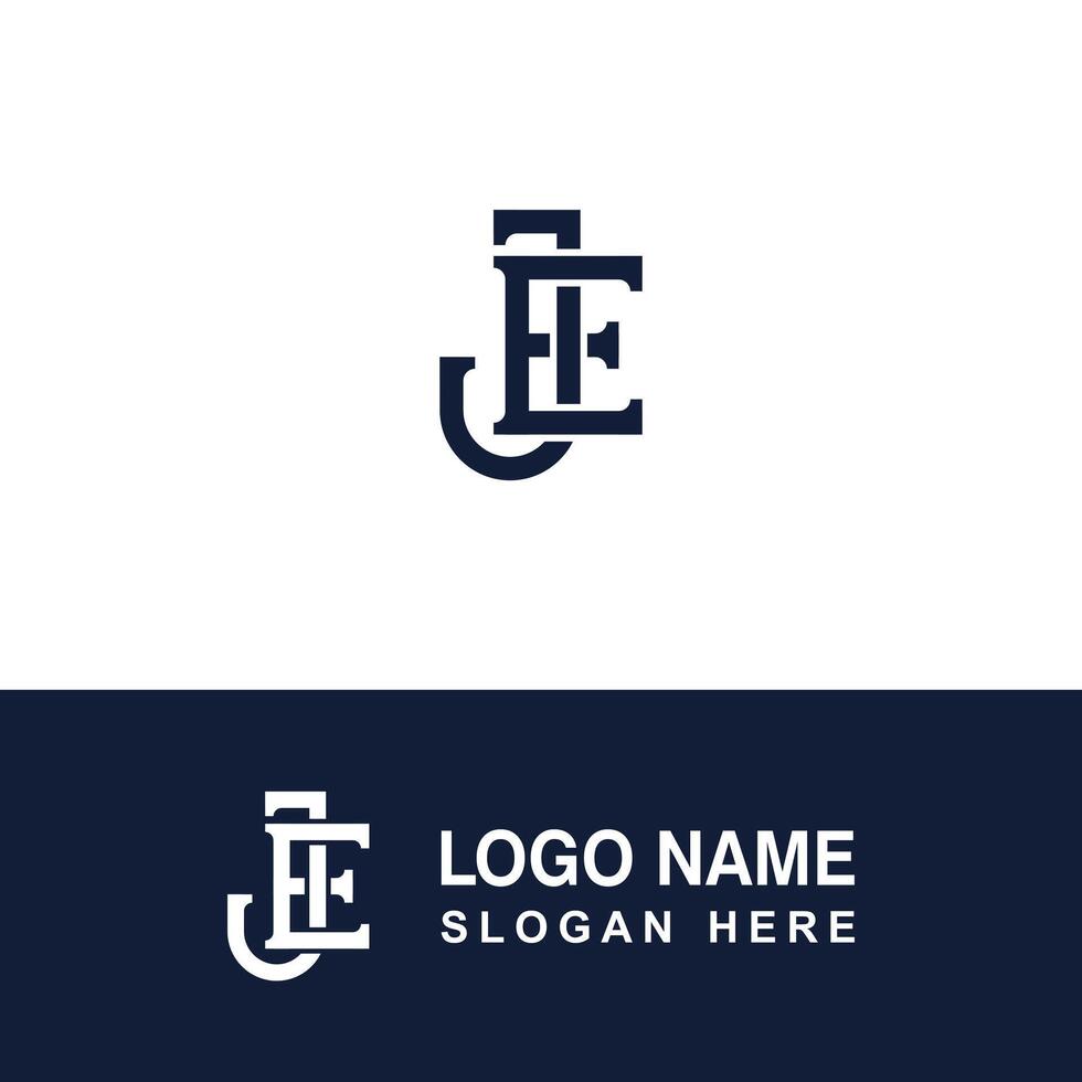 Stylish logo with text JE. vector