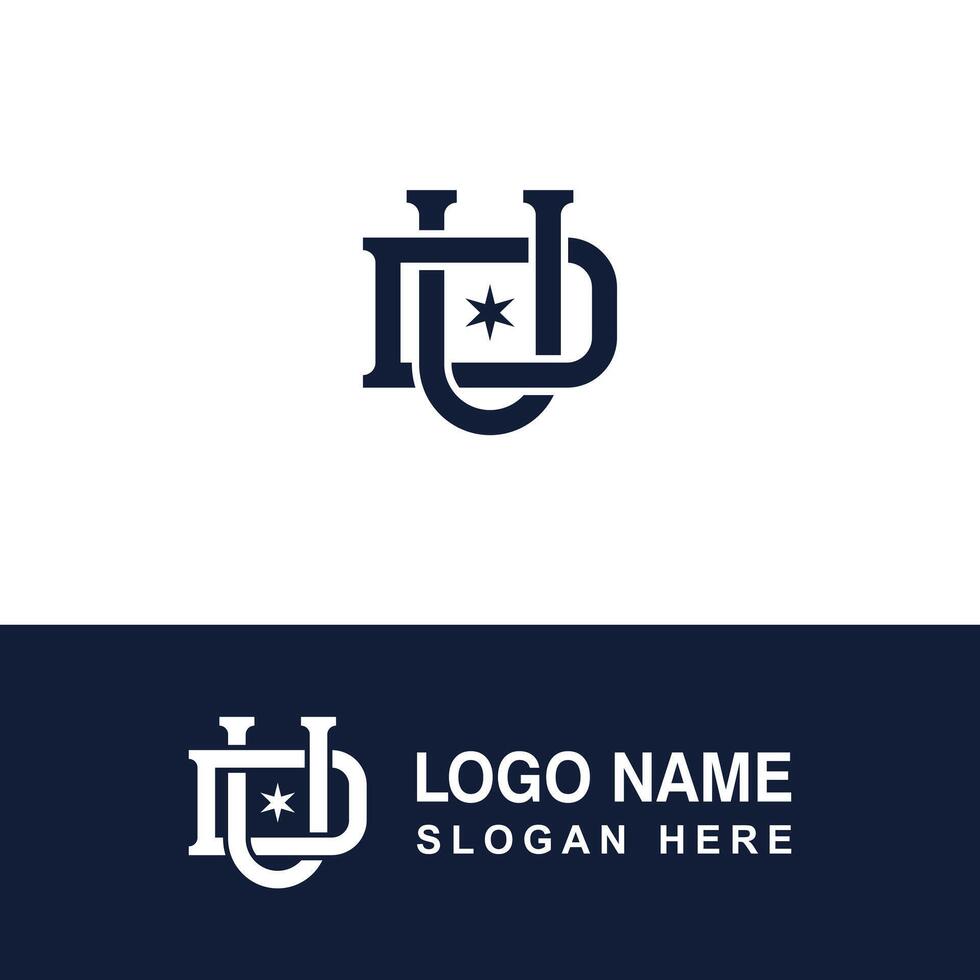 Editable DU or UD logo. vector