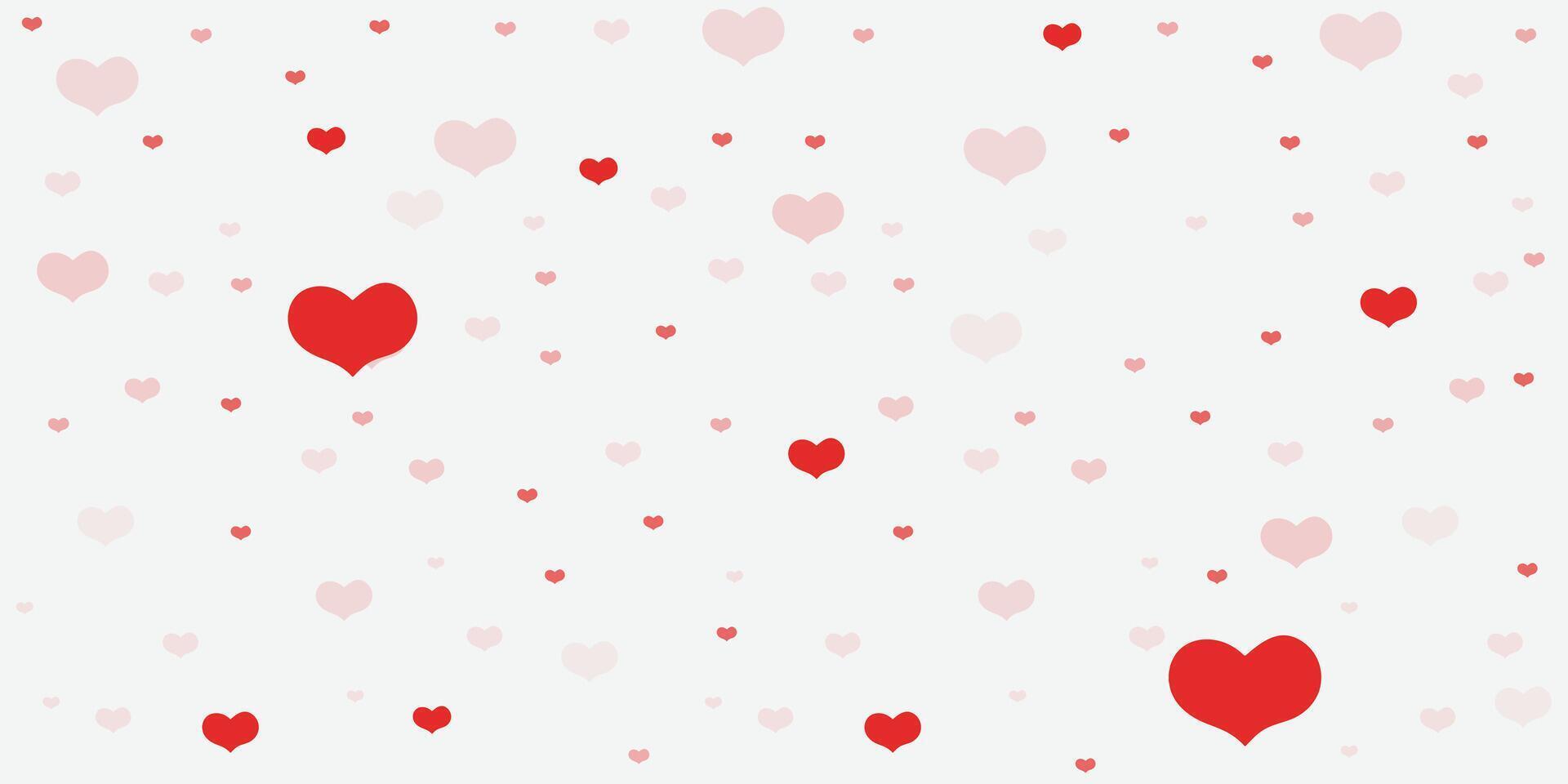 Beautiful red hearts falling on background. Invitation Template background design, greeting card, poster. Valentine day vector