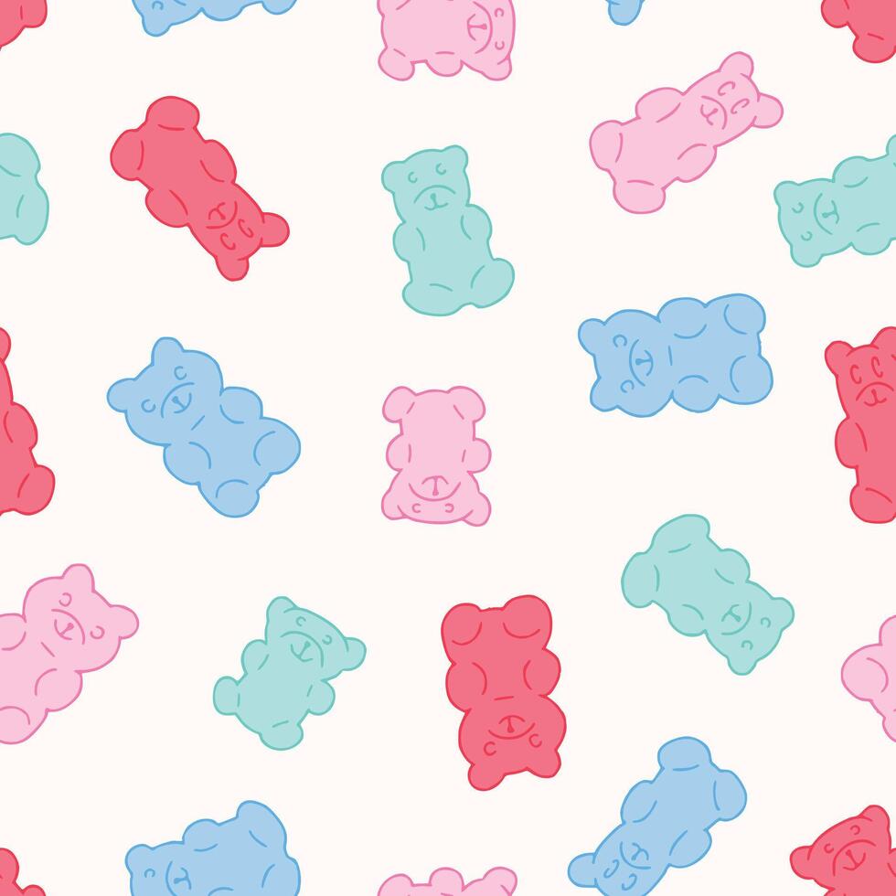 Bunch of Gummy Bear Seamless Pattern illustration Design vector