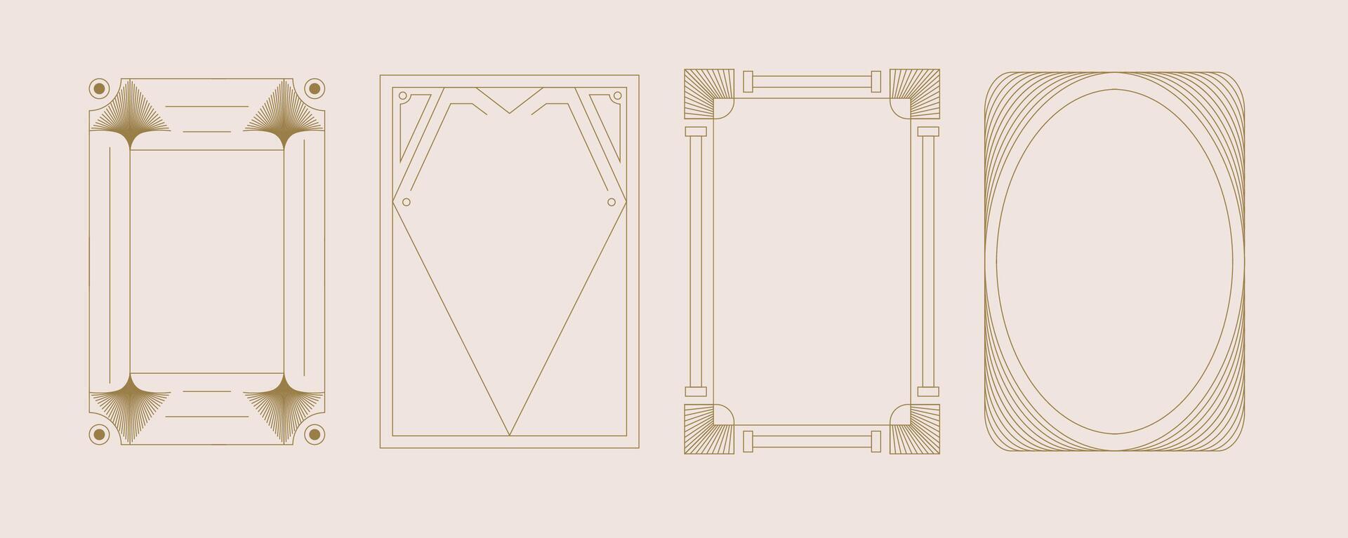 Vintage deco frame and border. Abstract decoration for vertical design vector