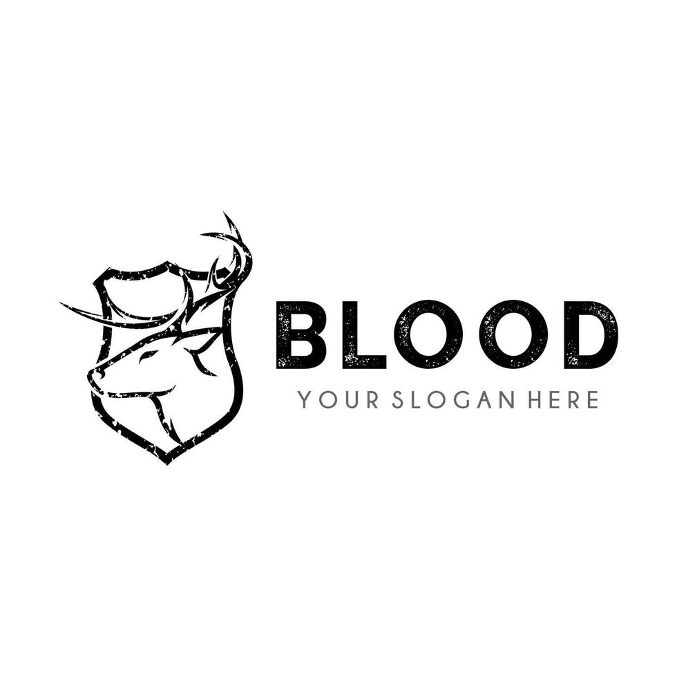 Deer Hunter Logo design Illustration vector