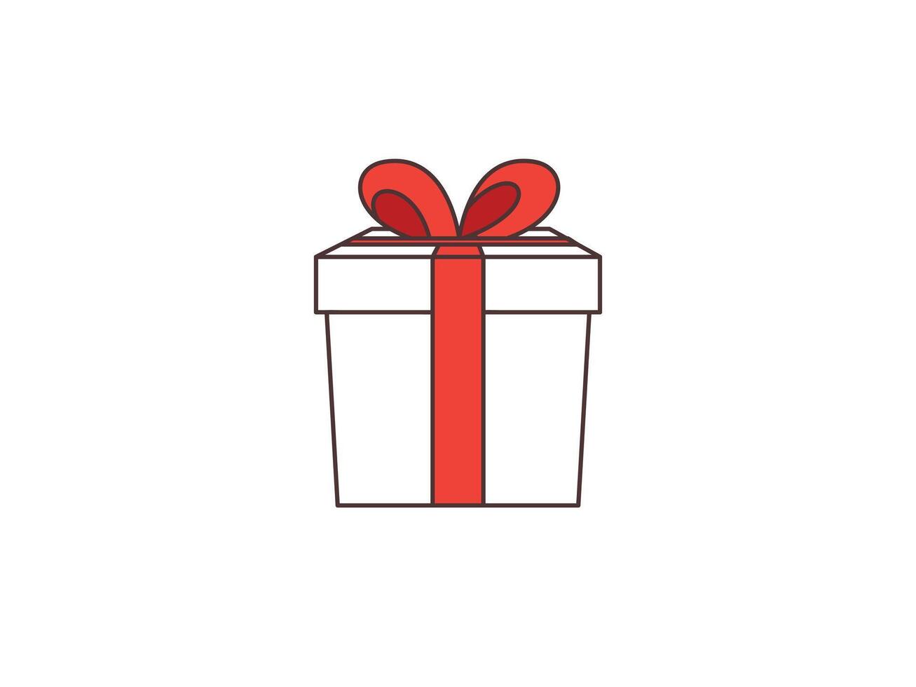 Gift box line icon with ribbon for celebration vector