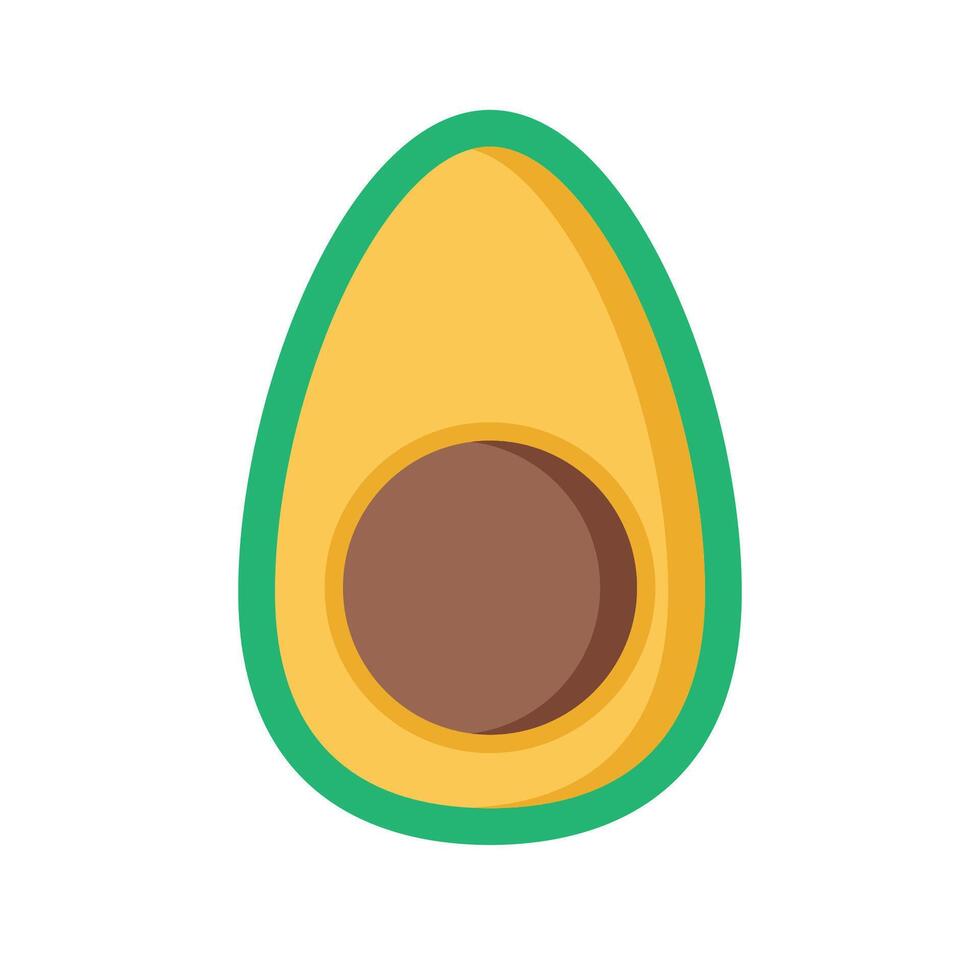 Avocado Icon Illustration with bright color palette in flat design style. Perfect for Mexican-themed designs or celebrations vector