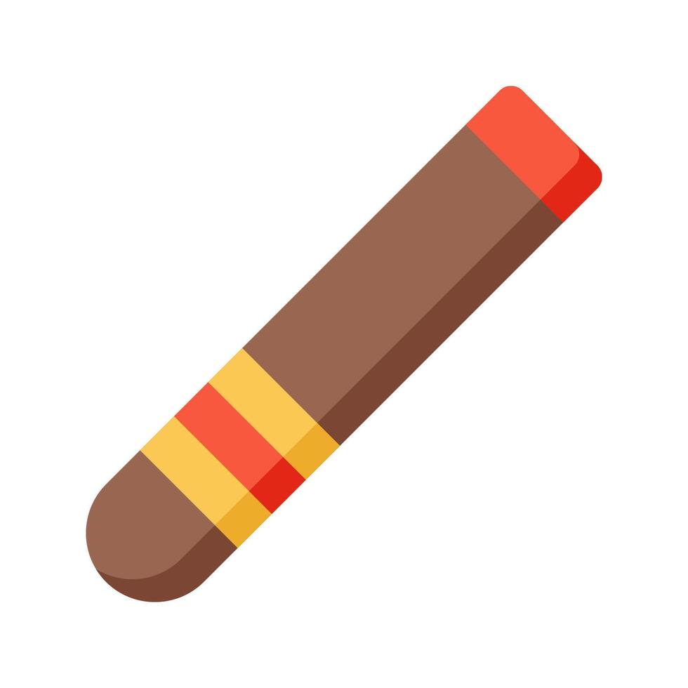 Cigar Icon Illustration with bright color palette in flat design style. Perfect for Mexican-themed designs or celebrations vector
