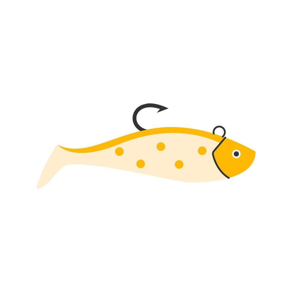 Yellow Doted Fishing Lure Illustration vector