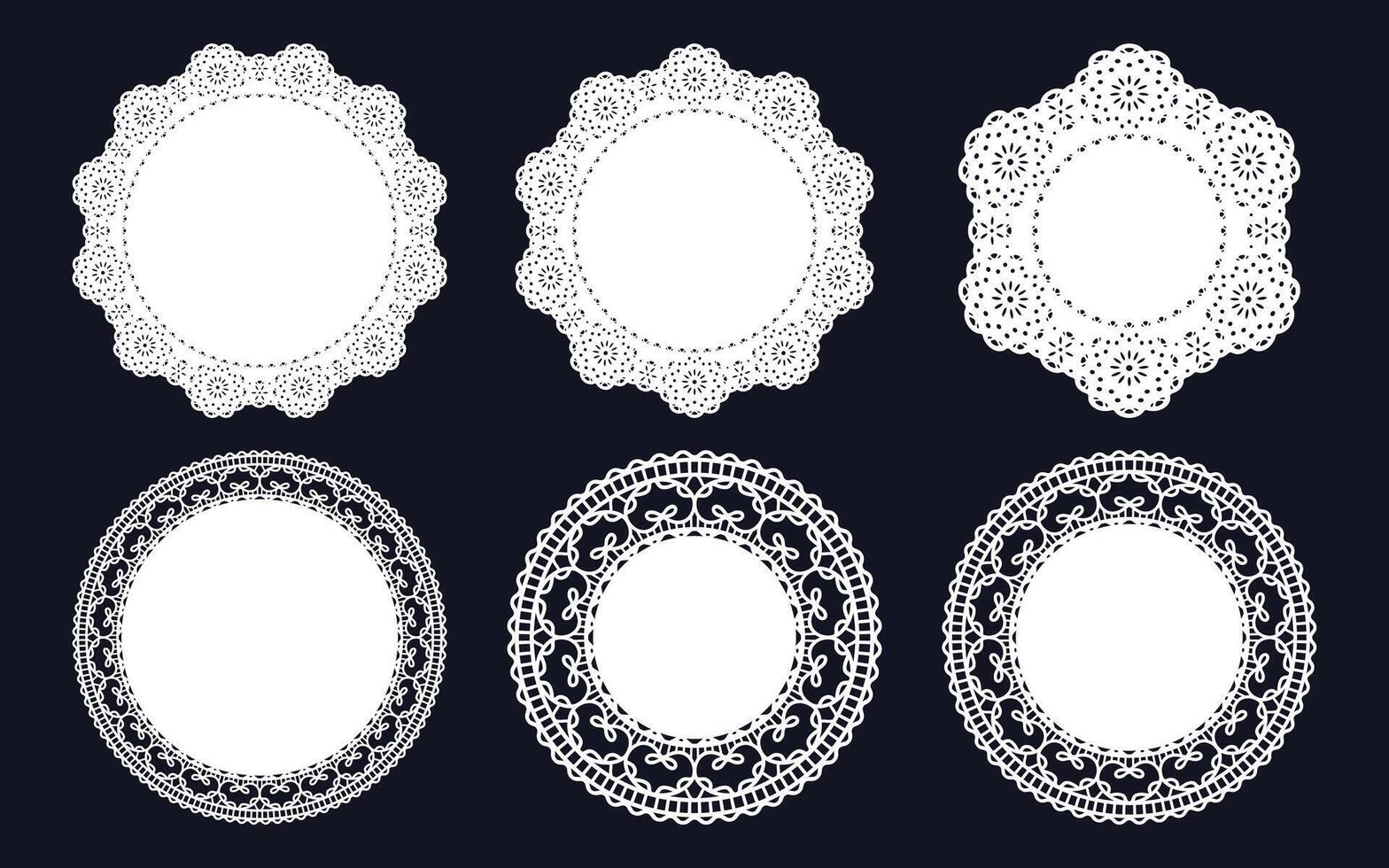 Elegant Lace Circle Frames Bundle Design Intricate Round Frame Design Collection vector