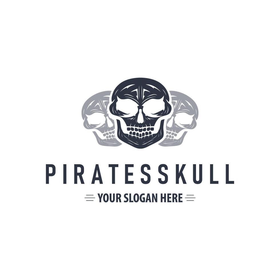 skull head logo template vector
