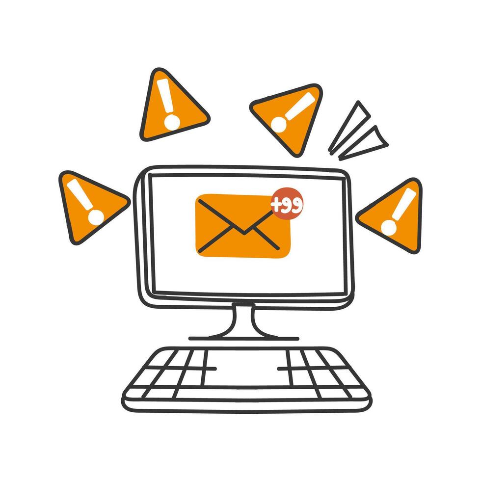 email virus spam illustration vector