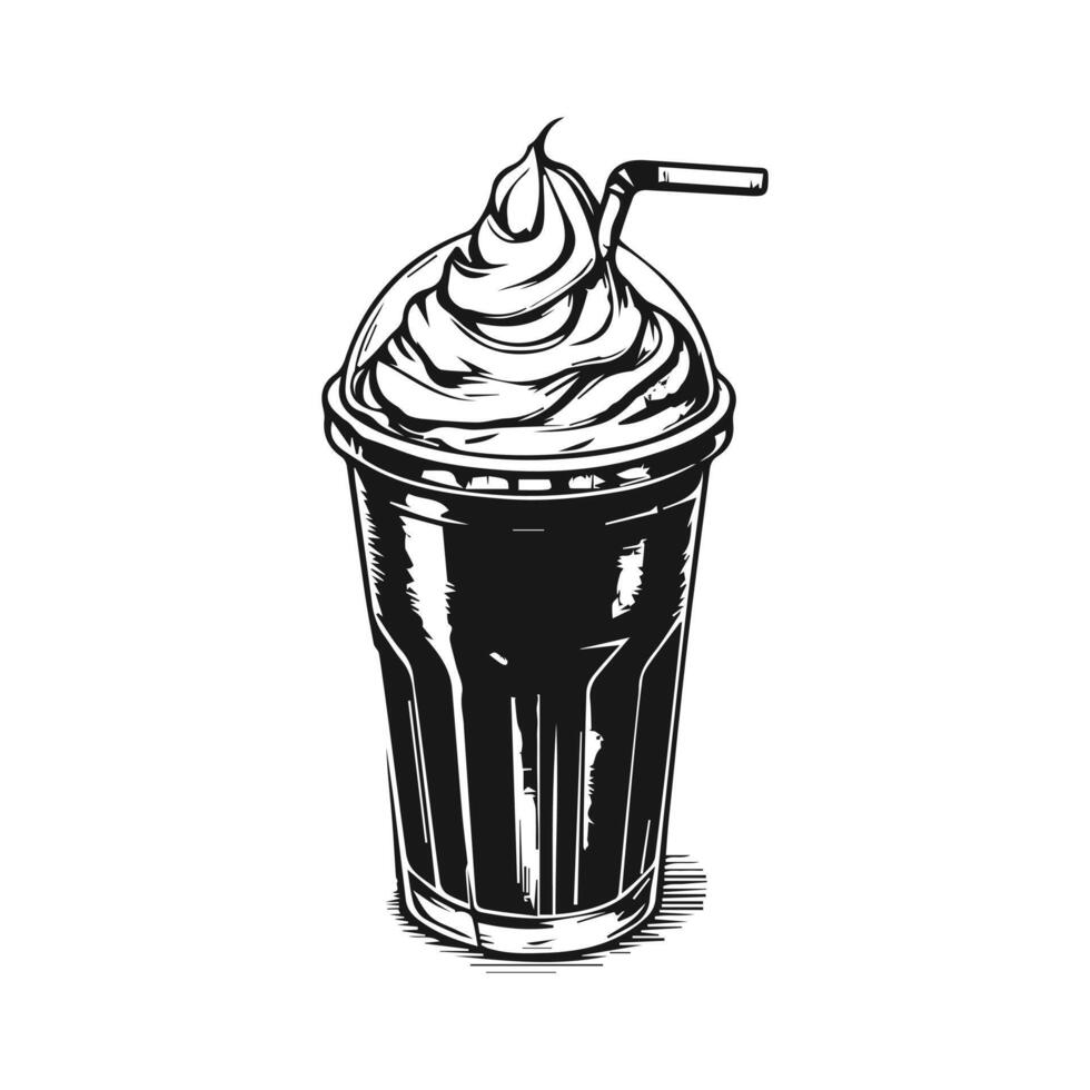 Hand drawn chocolate coffee illustration vector