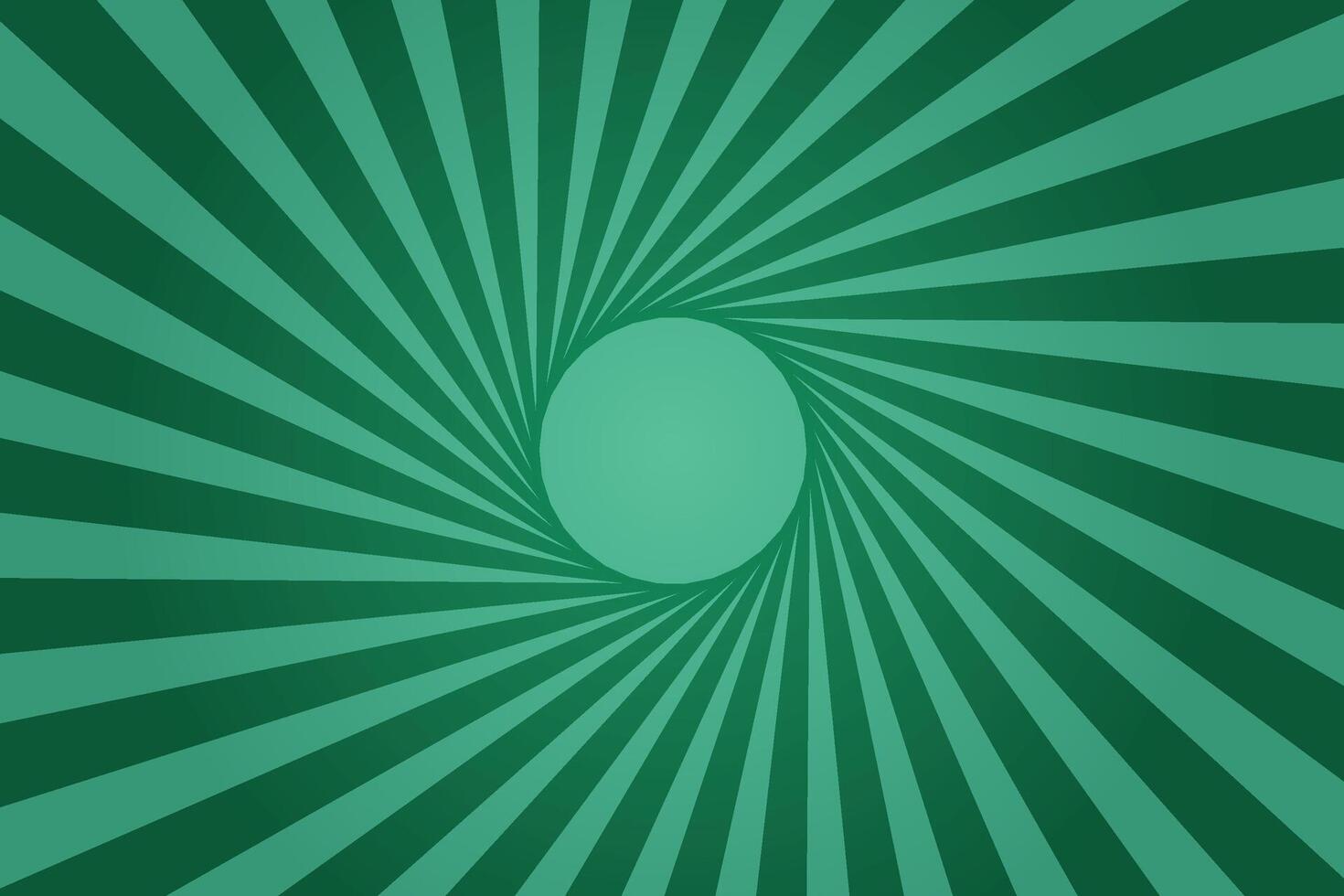 Swirling radial retro background groovy vortex green spiral twirl sunburst psychedelic pattern vector