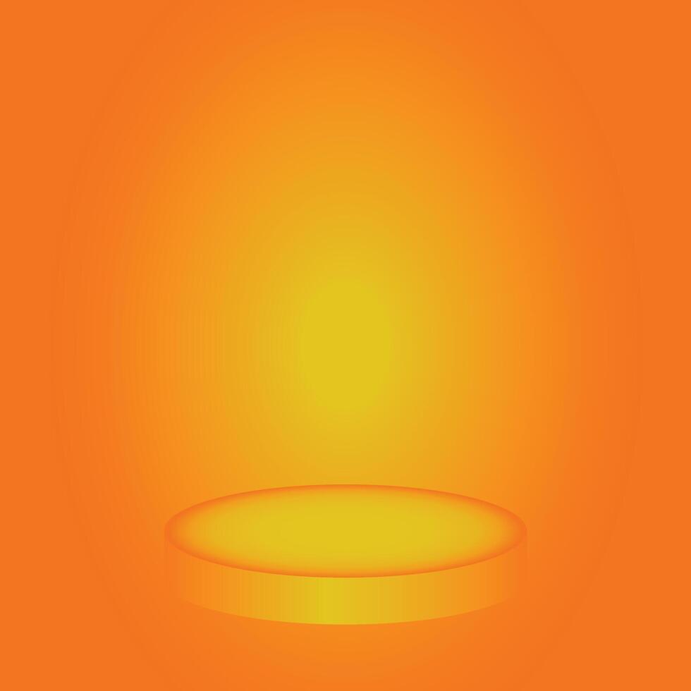 Orange studio background. Empty vivid orange color studio room . vector