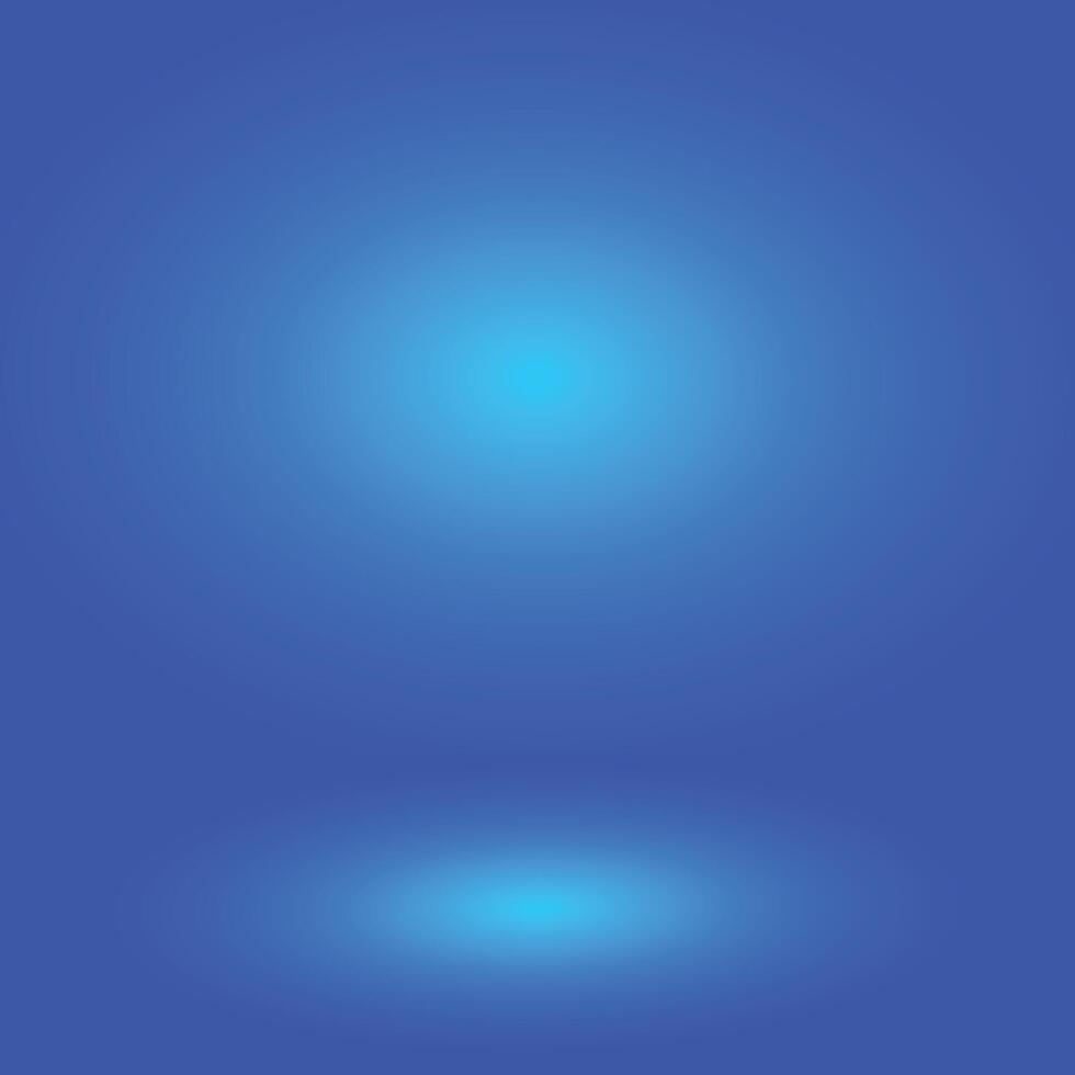 Blue gradient wall and empty studio room background vector