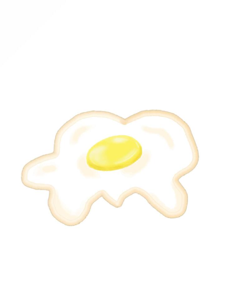 textured Fried Egg Illustration for Creative Projects vector