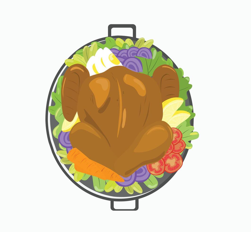Turkey Thanksgiving Dish vector
