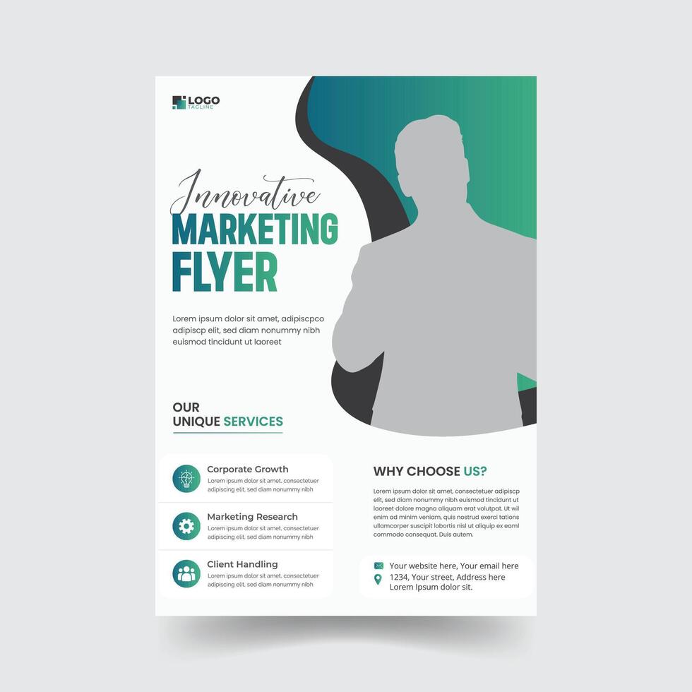 Creative Marketing Flyer with Elegant Layout and Unique Design vector