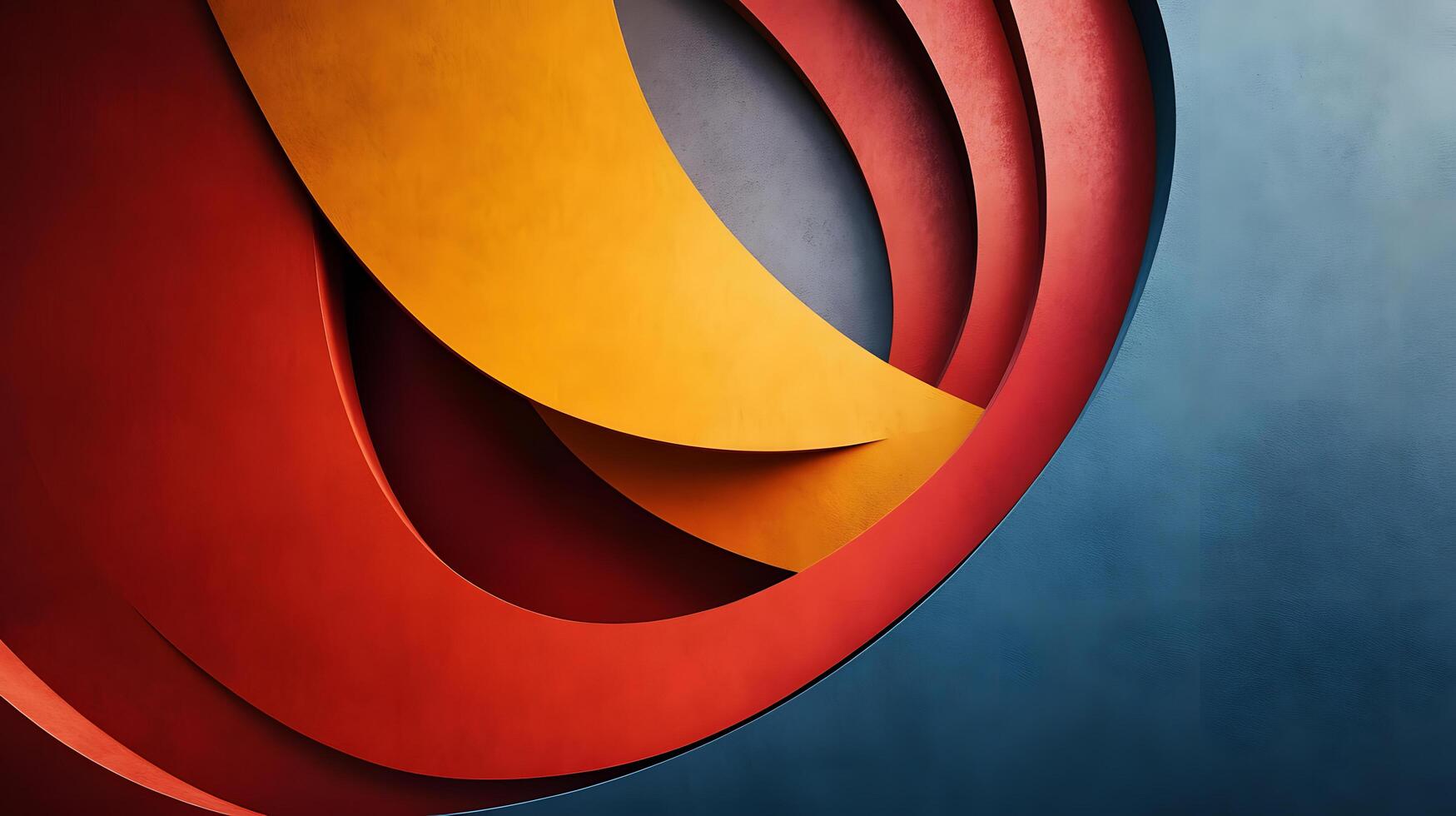 A colorful abstract design with red, yellow, and blue shapes photo