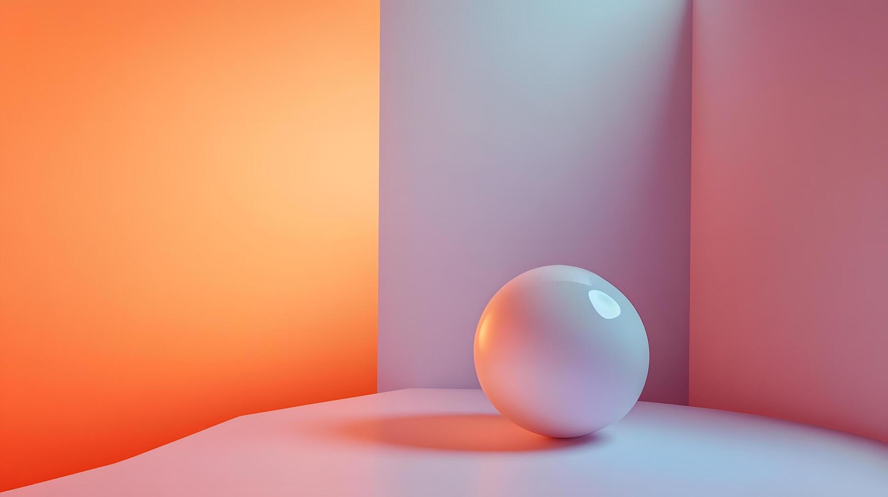 A white ball is sitting in a corner of a room photo