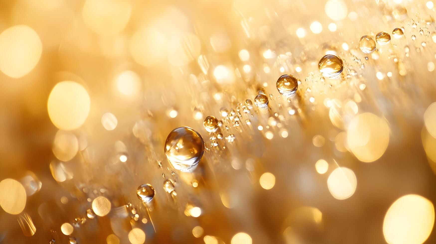 A gold background with many small, round, shiny droplets scattered throughout photo