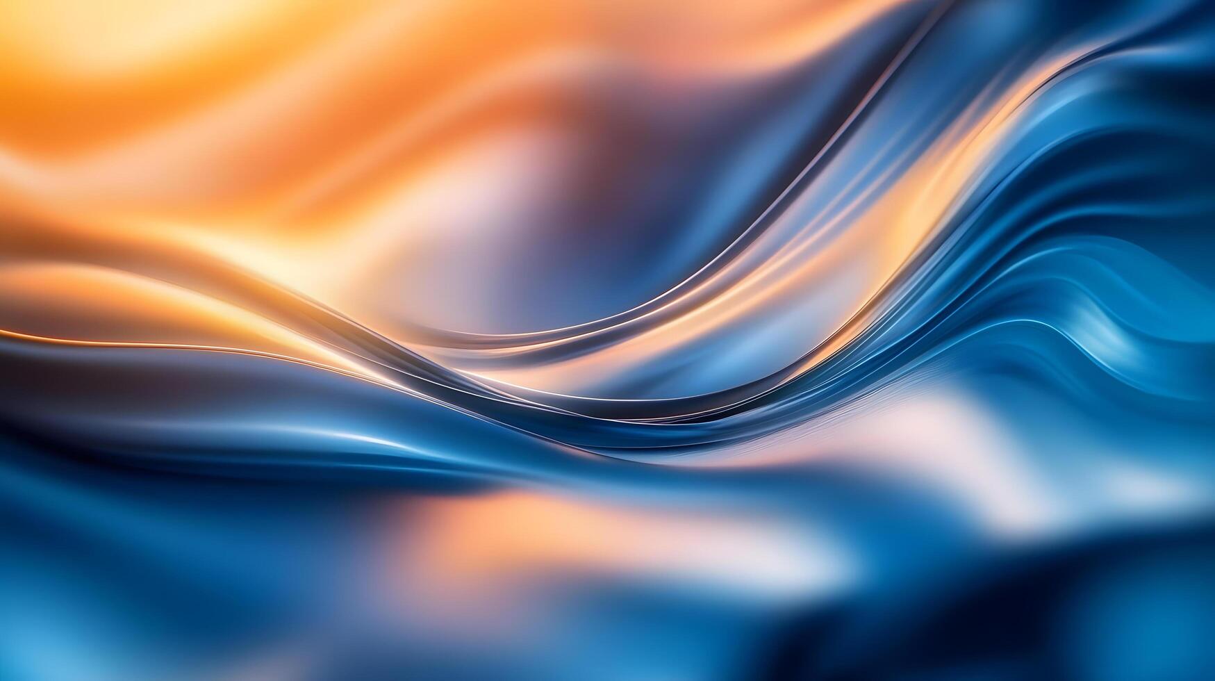 A blue and orange wave with a lot of dots photo