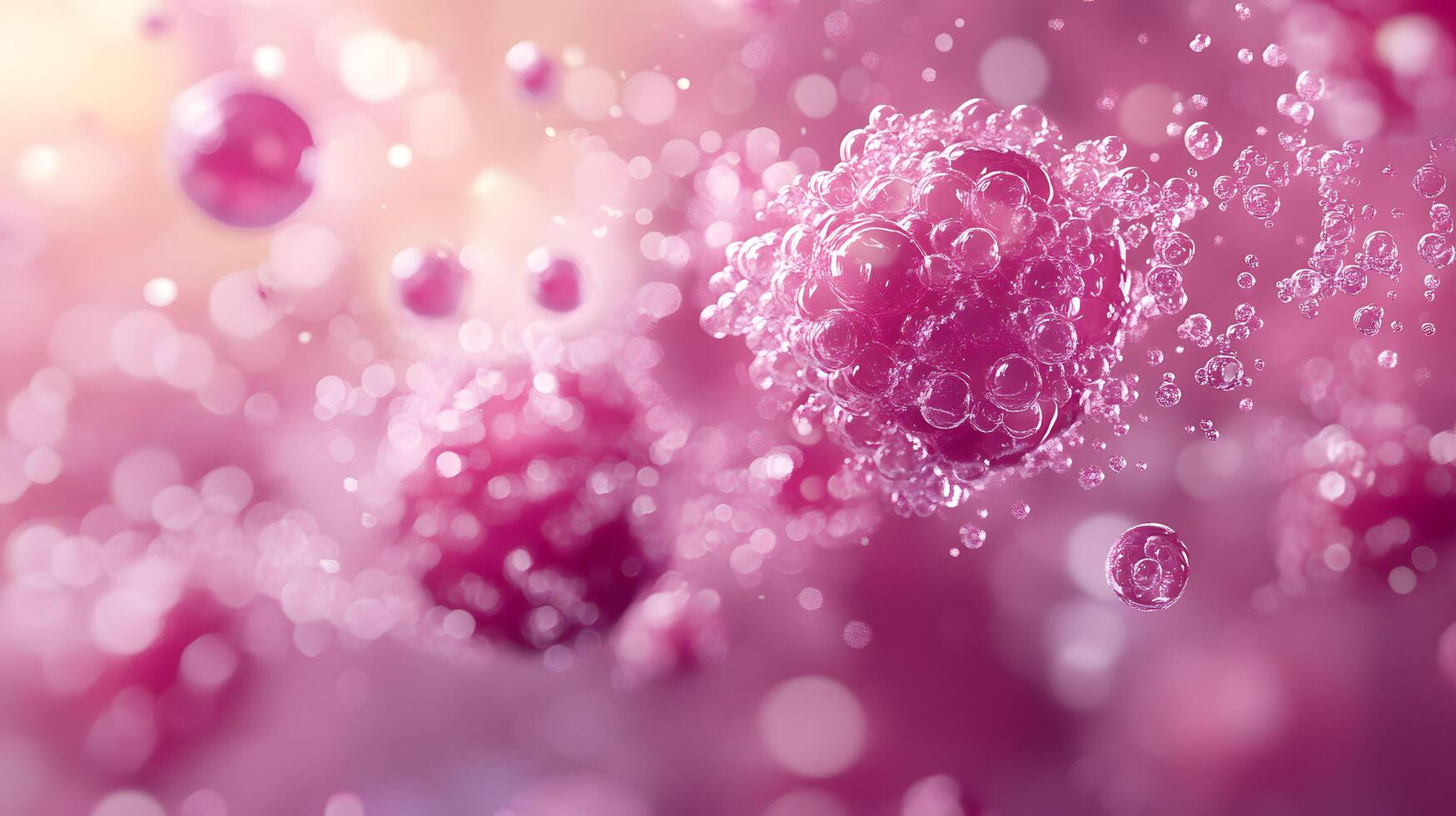 Pink bubbles with a pink blob in the middle photo
