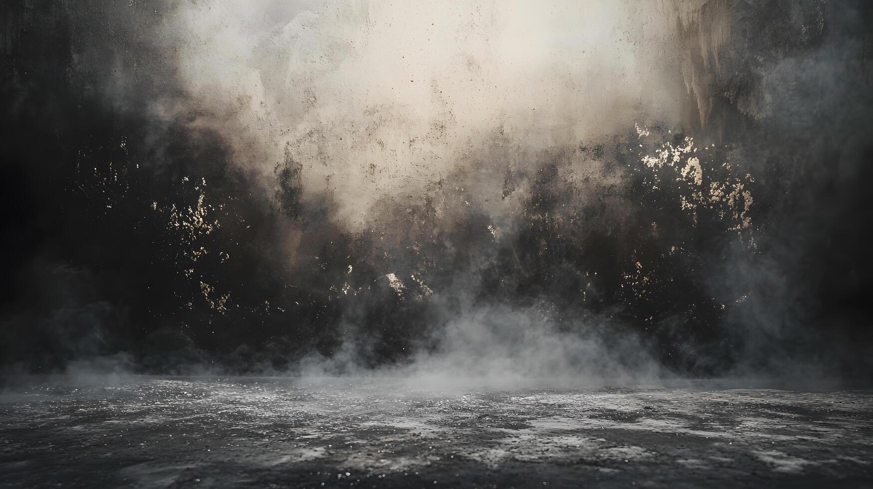A large explosion is depicted in the image, with smoke photo