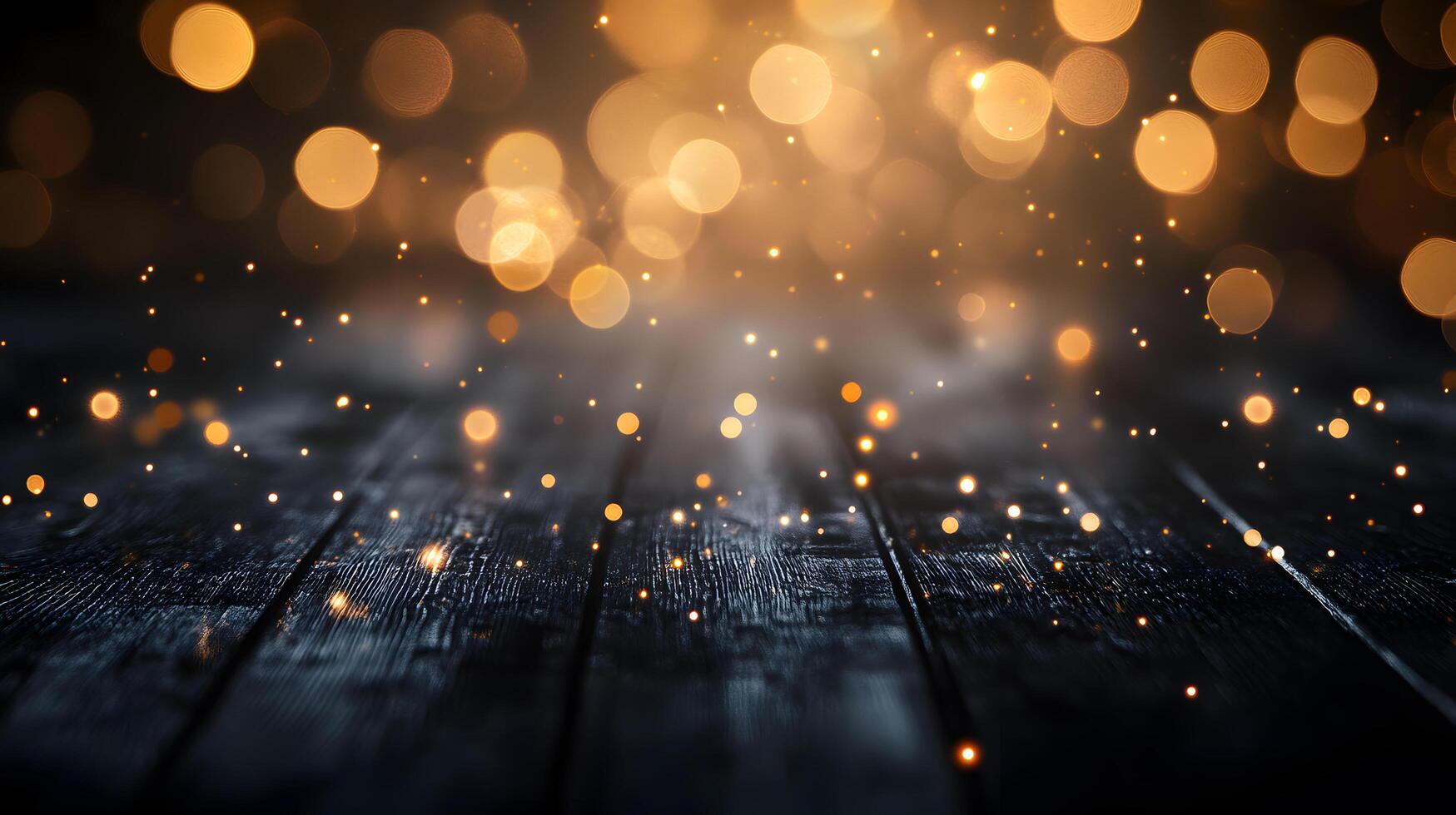 A black and gold background with a lot of sparkles photo