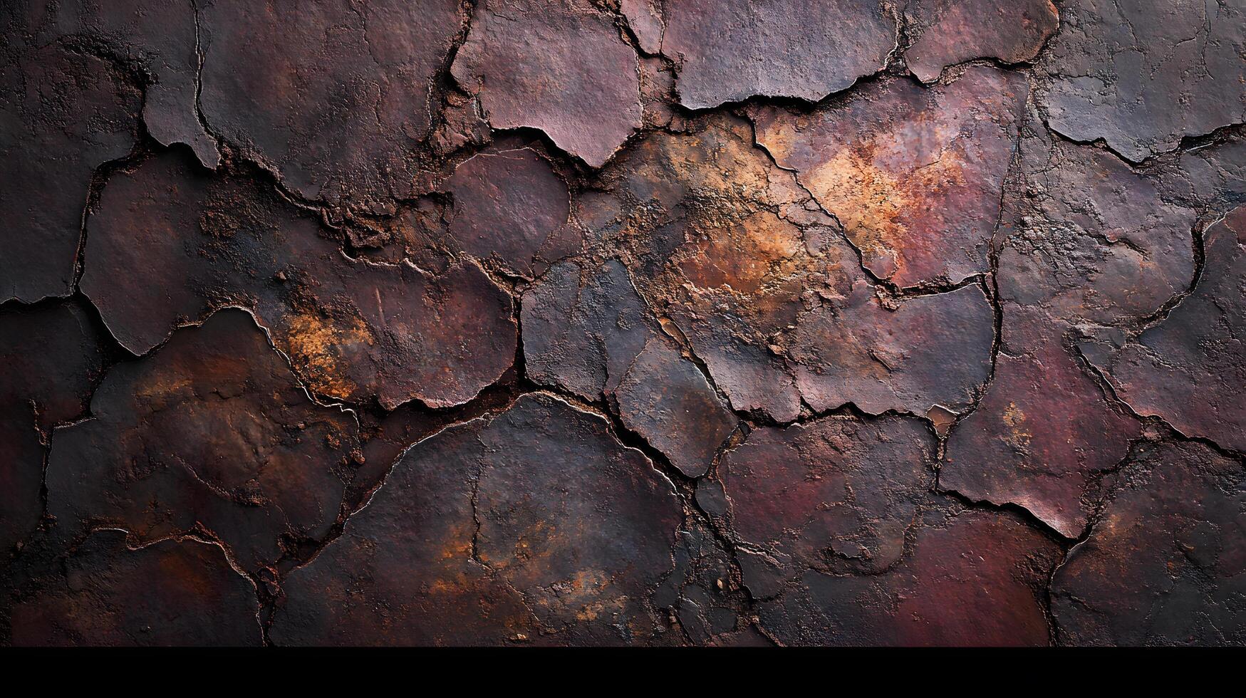 A wall made of rocks and dirt with a brownish color photo