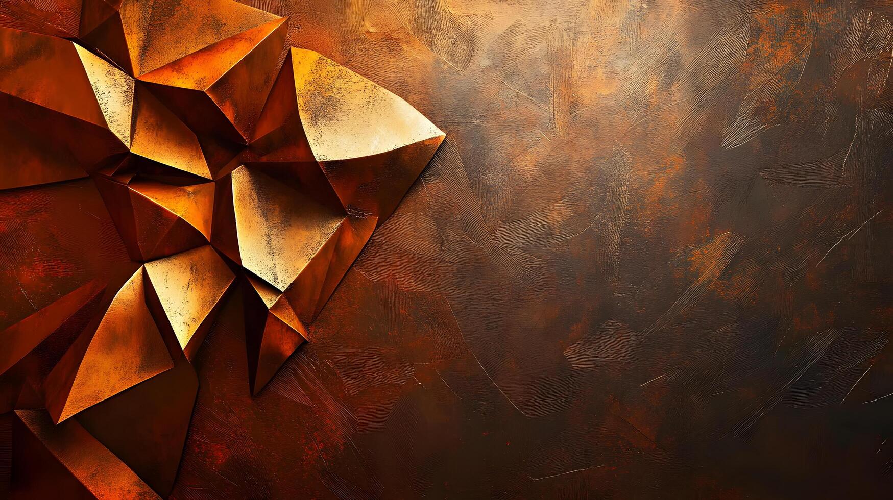 A gold colored background with a triangle in the middle photo