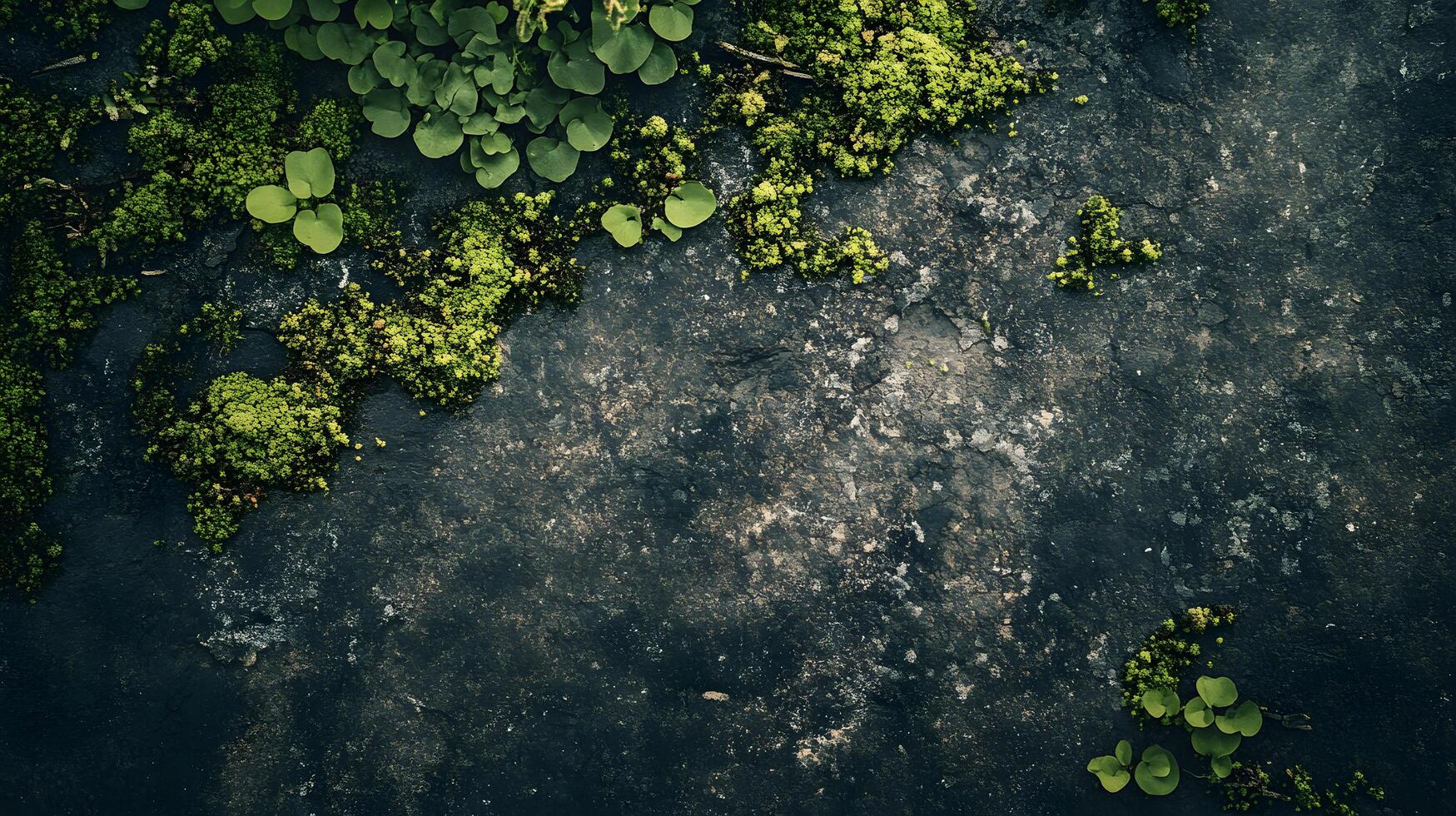 A close up of a rock with green moss growing on it photo