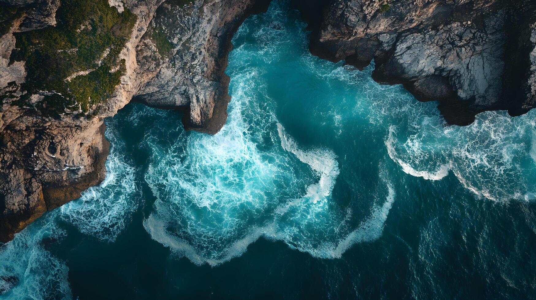 The ocean is calm and the waves are small photo
