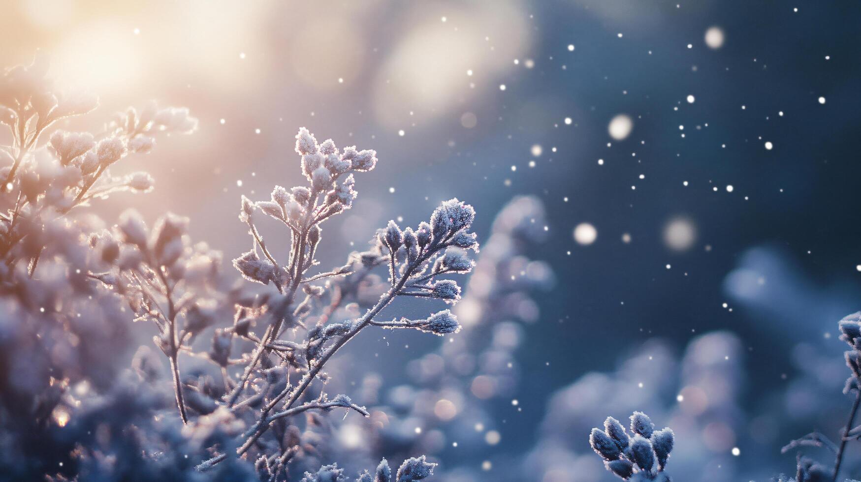 A snow covered tree with frost on the branches photo