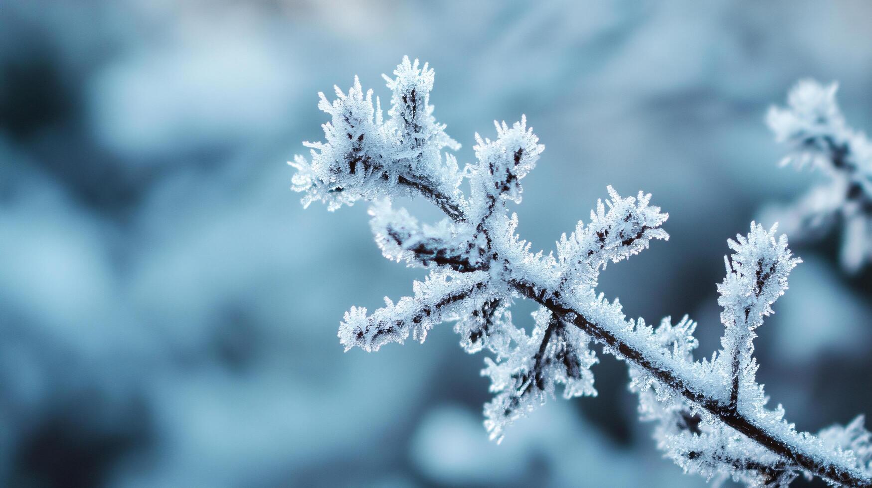 A branch covered in frosty ice photo