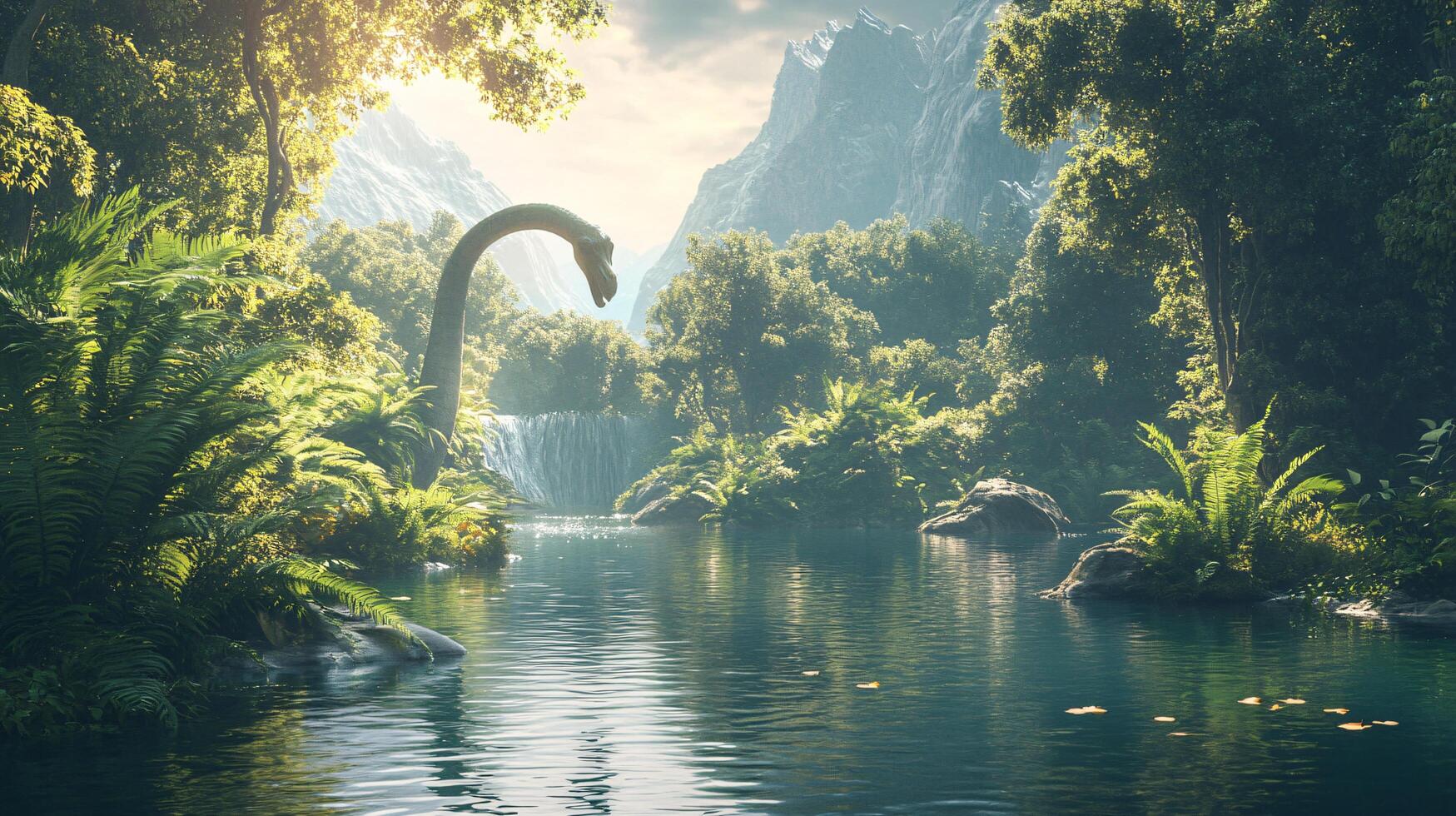 The scene is peaceful and serene photo