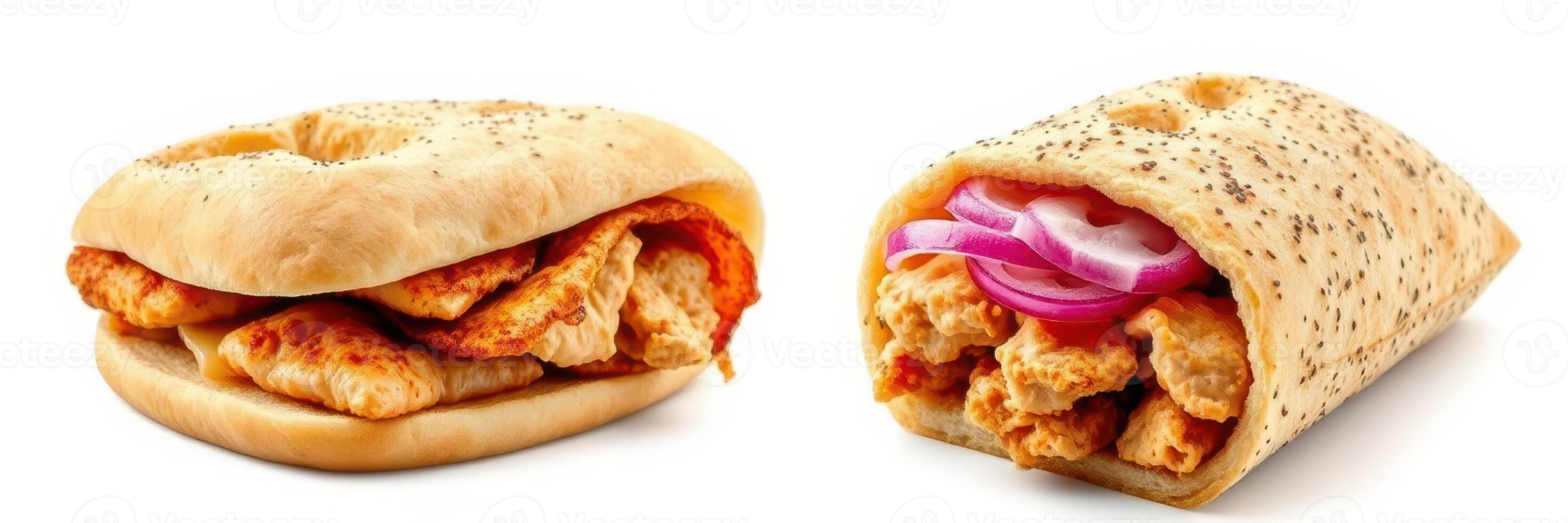 Delicious chicken sandwiches served on soft bread with fresh toppings and crispy texture at a casual eatery during lunchtime hours photo