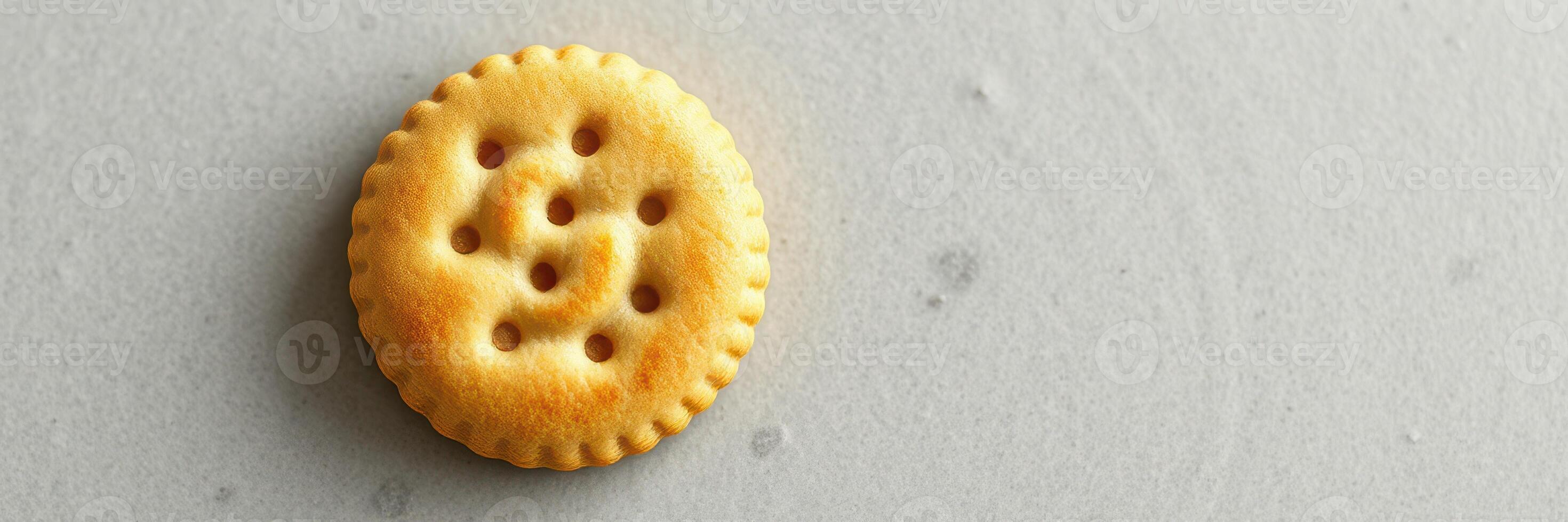 Unique cracker design on light gray surface, perfect for snack time or party appetizers with friends photo
