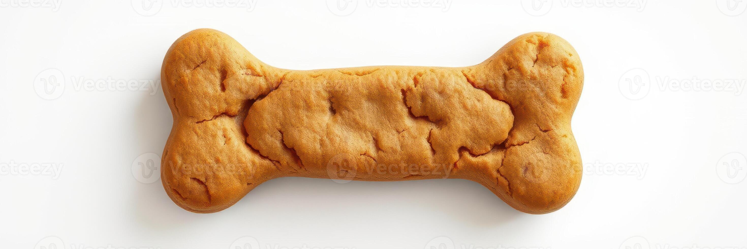 Delicious dog bone shaped cookie made from natural ingredients for pet treats in a bright kitchen setting photo