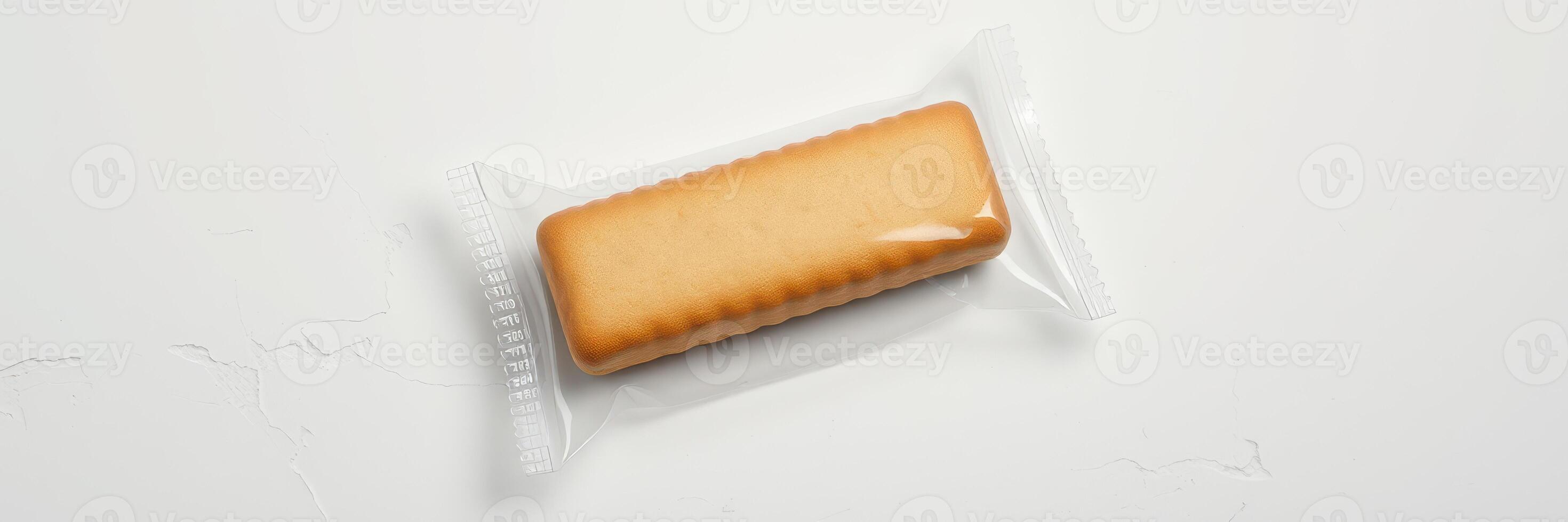 Deliciously wrapped caramel candy resting on a white surface ready to be enjoyed during a sweet snack time photo